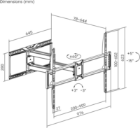 Gembird WM-105ST-01 Full motion 50"-105" LCD TV / Monitor fali tartó konzol - Fekete