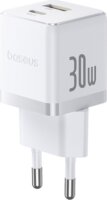 Baseus Palm USB-C / USB-A Hálózati Gyorstöltő Adapter 30W - Fehér