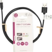 Nedis CCGL60601BK10 USB-A Apa 2.0 - USB-C Adat és Töltőkábel 5W 1m - Fekete