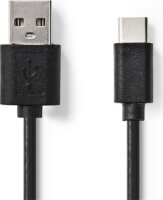 Nedis CCGL60601BK10 USB-A Apa 2.0 - USB-C Adat és Töltőkábel 5W 1m - Fekete