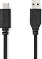 Nedis CCGL61650BK10 USB-A Apa - USB-C 3.2 Gen Adat és Töltőkábel 60W 1m - Fekete