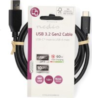 Nedis CCGL61650BK10 USB-A Apa - USB-C 3.2 Gen Adat és Töltőkábel 60W 1m - Fekete
