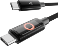 AVAX CB653 Pulsey USB-C Apa USB-C Apa Fonott Gyorstöltő Kábel 60W 0,5m - Fekete