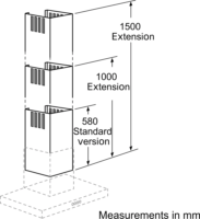 Neff Z5905N0 Rozsdamentes acél Páraelszívó Kéményhosszabbító 1000 mm