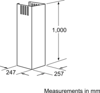 Neff Z5905N0 Rozsdamentes acél Páraelszívó Kéményhosszabbító 1000 mm