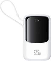 Baseus Qpow Pro+ Powerbank Integrált USB-C Kábellel + USB-A / 10000mAh 22.5W - Fehér