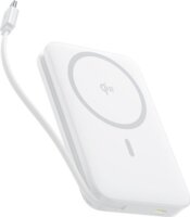 Baseus PicoGo Qi2 Magnetic Vezeték Nélküli Powerbank Integrált USB-C Kábellel / 10000mAh 27W - Fehér