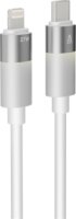 AVAX CB314 Glowy USB-C - Lightning Adat és Töltőkábel 27W 1m - Fehér
