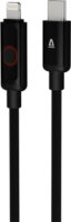AVAX CB650 Pulsey USB-C Apa - Lightning Fonott Adat és Töltőkábel 27W 0.5m - Fekete