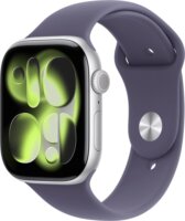 Apple Watch Series 11 46mm Okosóra S/M Ködös Lila Sportszíjjal - Ezüst