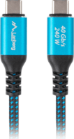 Lanberg CA-CMCM-44CU-0005-BK USB-C Apa - USB-C Apa 4.0 Adat és Töltőkábel 240W 0.5m - Kék