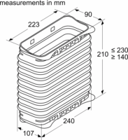 Neff Z861SS2 Páraelszívó flexibilis csatlakozó 223 x 90mm