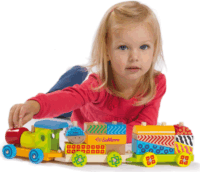 Eichhorn Color 15 részes kis fa vonat bébijáték