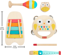 Fisher-Price 6 részes zenélő ajándékkészlet fa hangszerekkel