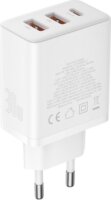 Baseus Cube USB-C / 2x USB-A Hálózati Gyorstöltő Adapter 30W - Fehér