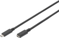 Digitus AK-300210-007-S USB-C 3.2 Apa - USB-C 3.2 Anya Hosszabbító Kábel 0.7m - Fekete