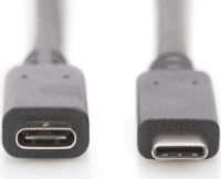 Digitus AK-300210-007-S USB-C 3.2 Apa - USB-C 3.2 Anya Hosszabbító Kábel 0.7m - Fekete
