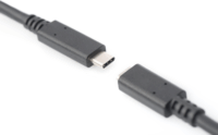 Digitus AK-300210-007-S USB-C 3.2 Apa - USB-C 3.2 Anya Hosszabbító Kábel 0.7m - Fekete