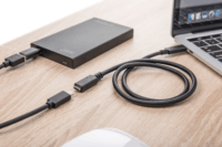 Digitus AK-300210-007-S USB-C 3.2 Apa - USB-C 3.2 Anya Hosszabbító Kábel 0.7m - Fekete