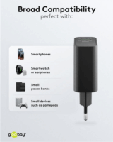 Goobay 75335 USB-C / USB-A Hálózati Gyorstöltő Adapter 30W - Fekete
