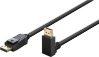 Goobay 77057 DisplayPort 2.1 Apa - 90° DisplayPort 2.1 Apa 8K 144Hz Kábel 2m - Fekete