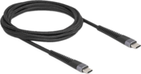 Delock 81125 USB-C 2.0 Apa - USB-C 2.0 Apa Adat és Töltőkábel 60W 2m - Fekete