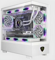 KEEP OUT XC-301W GLASS Micro Tower Számítógépház + 3db 120mm ventilátor - Fehér