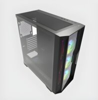 KEEP OUT XC-500 GLASS Midi Torony + 3db 120mm ventilátor - Fekete