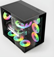 KEEP OUT XC-800 PRO Midi Torony Számítógépház + 4db 120mm ventilátor - Fekete