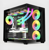 KEEP OUT XC-800 PRO Midi Torony Számítógépház + 4db 120mm ventilátor - Fekete