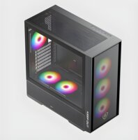KEEP OUT XC-805 MESH Midi Torony Számítógépház + 6db 120mm ventilátor - Fekete