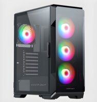 KEEP OUT XC-901 PRO Midi Torony Számítógépház + 4db 120mm ventilátor - Fekete