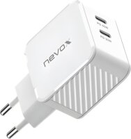 Nevox DUAL USB-C (PD) QC3.0 GaN Hálózati Gyorstöltő Adapter 45W - Fehér
