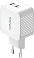 Nevox DUAL USB-C (PD) QC3.0 GaN Hálózati Gyorstöltő Adapter 45W - Fehér