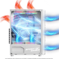 Spirit of Gamer Rebel XT Midi Torony Számítógépház - Fehér