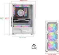 Spirit of Gamer Rebel XT Midi Torony Számítógépház - Fehér