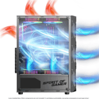 Spirit of Gamer Rebel XT ARGB Midi Torony Számítógépház - Fekete