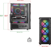 Spirit of Gamer Rebel XT ARGB Midi Torony Számítógépház - Fekete