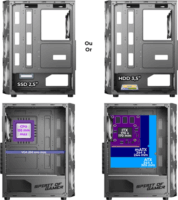 Spirit of Gamer Rebel XT ARGB Midi Torony Számítógépház - Fekete