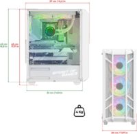 Spirit of Gamer Rebel NX Midi Torony Számítógépház - Fehér