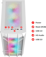 Spirit of Gamer Rebel NX Midi Torony Számítógépház - Fehér