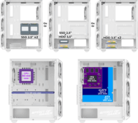 Spirit of Gamer Rebel NX Midi Torony Számítógépház - Fehér