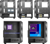 Spirit of Gamer Rebel NX Midi Torony Számítógépház - Fekete