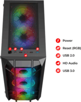 Spirit of Gamer Rebel NX Midi Torony Számítógépház - Fekete