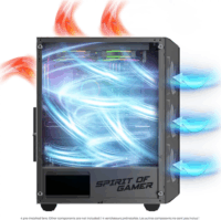 Spirit of Gamer Rebel NX Midi Torony Számítógépház - Fekete