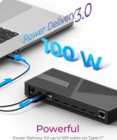 ICY BOX IB-DK2246AC Univerzális USB-C Laptop Dokkoló Állomás 100 Watt