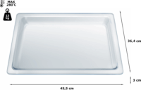 Neff Z11GU20X0 Üveg Téglalap alakú Sütőtepsi 45,5 cm x 36,4 cm x 2,5 cm - Átlátszó