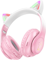 Hoco W42 Cat Bluetooth mikrofonos gyerek fejhallgató - Rózsaszín