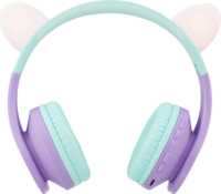 PowerLocus P2 Bluetooth mikrofonos gyerek fejhallgató - Lila/Kékeszöld