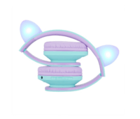 PowerLocus P2 Bluetooth mikrofonos gyerek fejhallgató - Lila/Kékeszöld